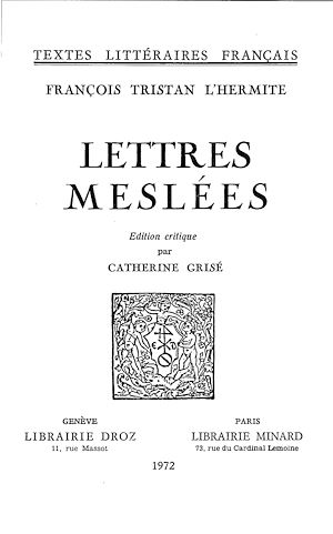 Téléchargez le livre :  Lettres meslées
