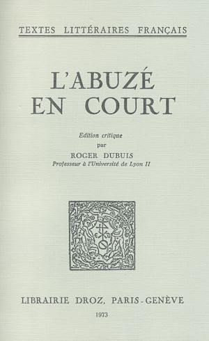 Téléchargez le livre :  L'Abuzé en Court