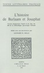 Télécharger le livre :  L'histoire de Barlaam et Josaphat