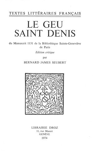 Téléchargez le livre :  Le Geu Saint Denis