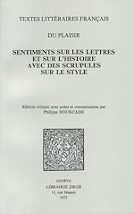 Télécharger le livre :  Sentiments sur les lettres, et sur l'histoire, avec des scrupules sur le style