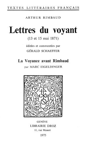 Téléchargez le livre :  Lettres du voyant : 13 et 15 mai 1871
