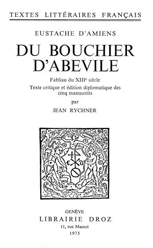 Téléchargez le livre :  Du Bouchier d'Abevile