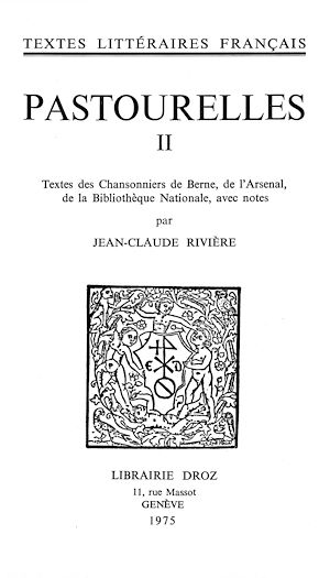 Téléchargez le livre :  Pastourelles