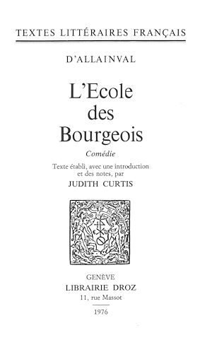 Téléchargez le livre :  L'École des bourgeois