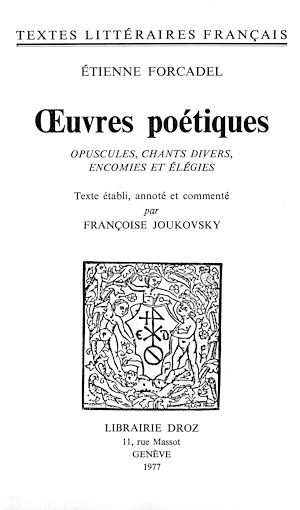 Téléchargez le livre :  Œuvres poétiques