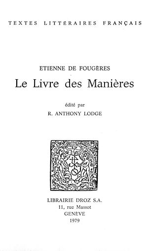 Téléchargez le livre :  Le Livre des manières