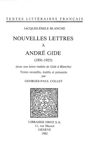 Téléchargez le livre :  Nouvelles lettres à André Gide : 1891-1925