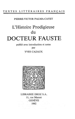 Téléchargez le livre :  L'Histoire prodigieuse du Docteur Fauste