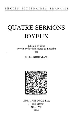 Téléchargez le livre :  Quatre sermons joyeux