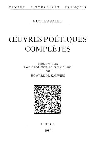 Téléchargez le livre :  Œuvres poétiques complètes