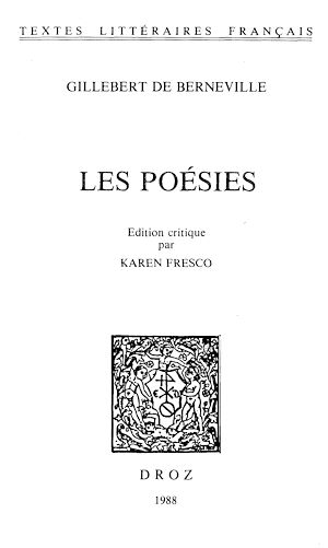 Téléchargez le livre :  Les Poésies