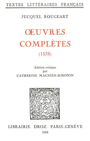Téléchargez le livre :  Œuvres complètes (1578)