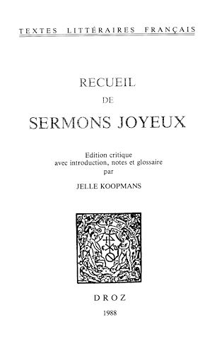 Téléchargez le livre :  Recueil de sermons joyeux