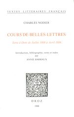 Télécharger le livre :  Cours de Belles-Lettres. Tenu à Dole de juillet 1808 à avril 1809