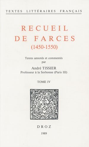 Téléchargez le livre :  Recueil de farces (1450-1550)
