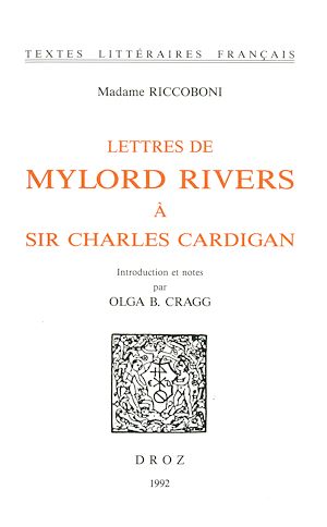 Téléchargez le livre :  Lettres de Mylord Rivers à Sir Charles Cardigan