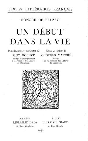 Téléchargez le livre :  Un Début dans la vie