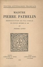 Télécharger le livre :  Maistre Pierre Pathelin