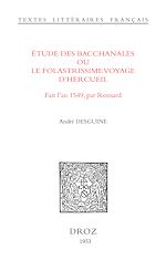 Télécharger le livre :  Etude des Bacchanales ou le Folastrissime Voyage d'Hercueil