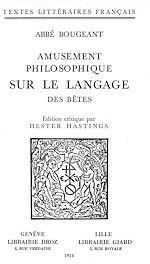 Télécharger le livre :  Amusement philosophique sur le Langage des Bêtes