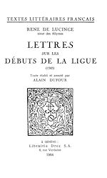 Télécharger le livre :  Lettres sur les débuts de la Ligue
