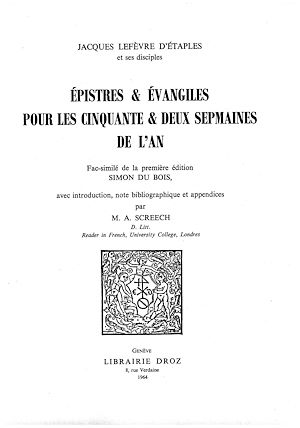Téléchargez le livre :  Epistres & Evangiles pour les cinquante & deux sepmaines de l'An
