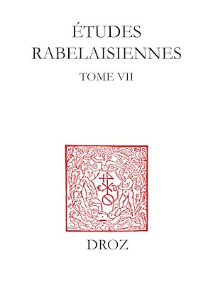 Téléchargez le livre :  Etudes rabelaisiennes
