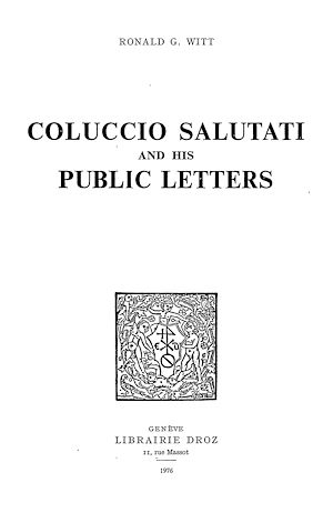 Téléchargez le livre :  Coluccio Salutati and his Public Letters