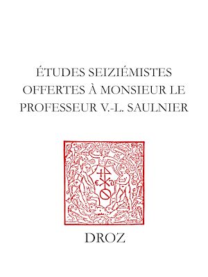 Téléchargez le livre :  Etudes seiziémistes