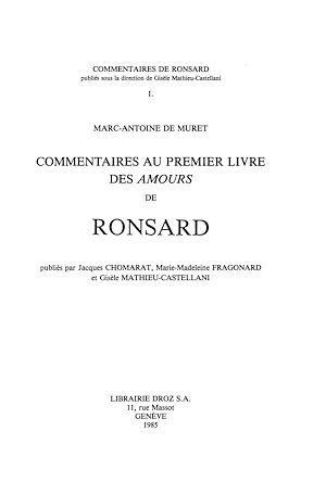 Téléchargez le livre :  Commentaires au premier livre des "Amours" de Ronsard
