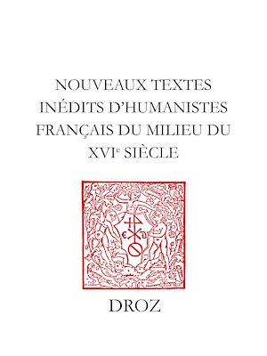 Téléchargez le livre :  Nouveaux textes inédits d'humanistes français du milieu du XVe siècle