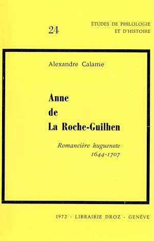 Téléchargez le livre :  Anne de La Roche-Guilhen, romancière huguenote (1644-1707)