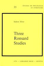 Télécharger le livre :  Three Ronsard Studies