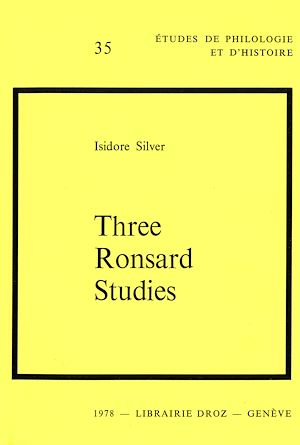 Téléchargez le livre :  Three Ronsard Studies