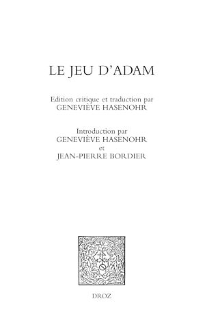 Téléchargez le livre :  Le Jeu d'Adam