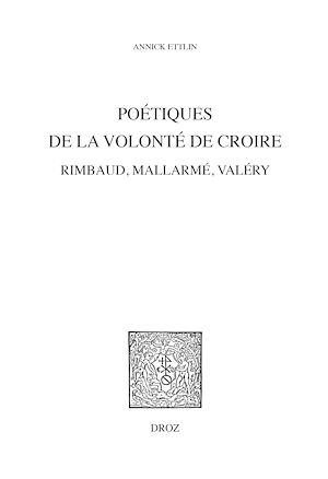 Téléchargez le livre :  Poétiques de la volonté de croire