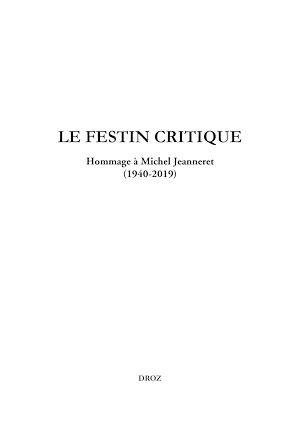 Téléchargez le livre :  Le Festin critique