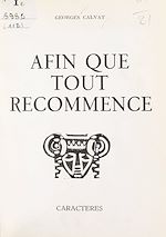 Télécharger le livre :  Afin que tout recommence