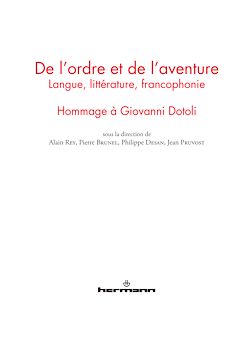 Télécharger le livre :  De l'ordre et de l'aventure