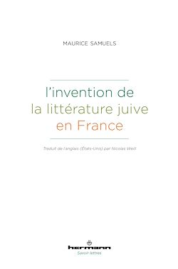 Télécharger le livre :  L'invention de la littérature juive en France
