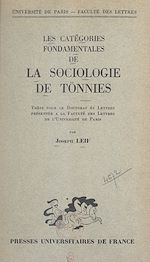 Télécharger le livre :  Les catégories fondamentales de la sociologie de Tönnies