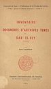 Télécharger le livre :  Inventaire des documents d'archives turcs du Dar El-Bey (Tunis)