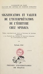 Télécharger le livre :  Signification et valeur de l'interprétation de l'écriture chez Spinoza