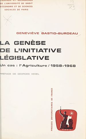 Téléchargez le livre :  La genèse de l'initiative législative