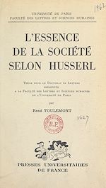 Download this eBook L'essence de la société selon Husserl