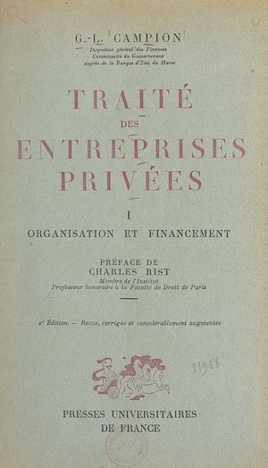 Téléchargez le livre :  Traité des entreprises privées (1). Organisation et financement