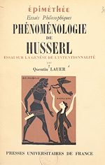 Télécharger le livre :  Phénoménologie de Husserl