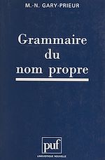 Télécharger le livre :  Grammaire du nom propre