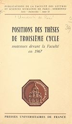 Download this eBook Positions des thèses de troisième cycle